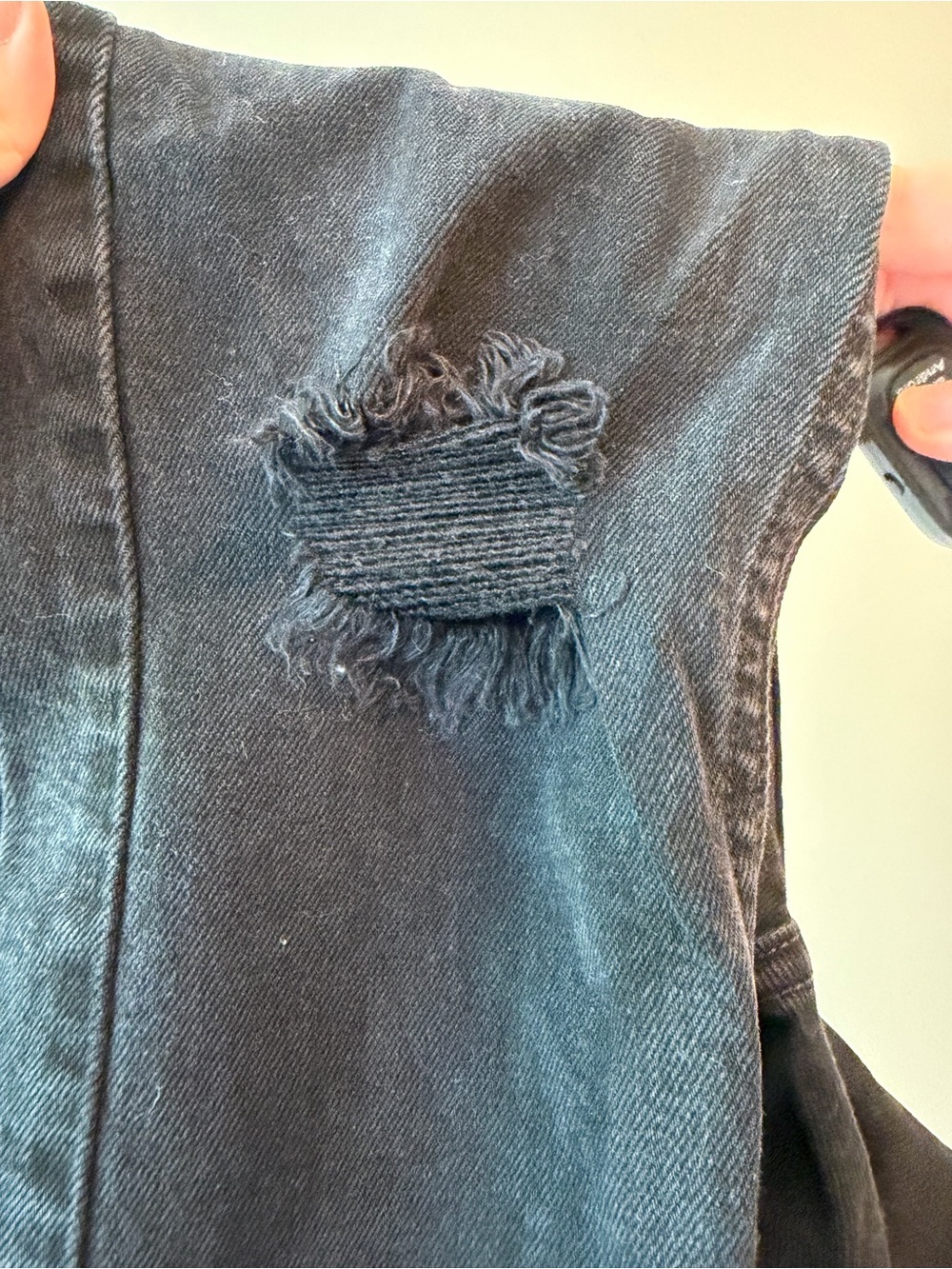 RE/DONE Originals “Ankle Crop” Black Distressed Skinny Jeans Sz 26 NWT - Picture 4 of 7